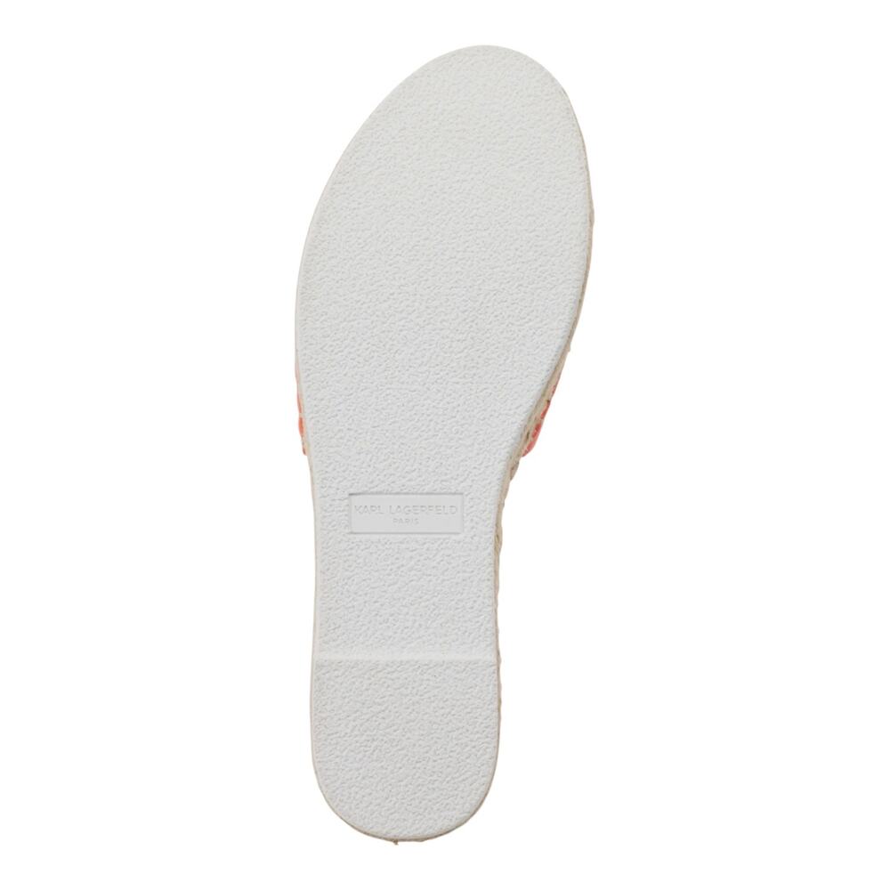 Karl Lagerfeld Women Carsten Leather Espadrille Slide Sandals Apricot Size 5 1/2 - Picture 5 of 5